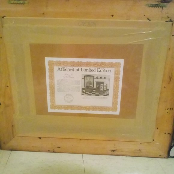 1983 Pat Pearson "Peeking In" Farmhouse Folk Art Limited Print #37/1150 Framed - Picture 7 of 12